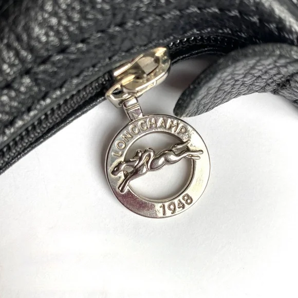 *RARE* Vintage Leather Longchamp Jackie-O Hobo, Purse, Shoulder Bag in Black - Picture 3 of 3